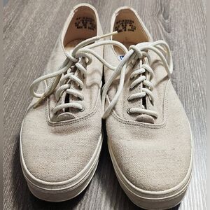 Womens KEDS canvas beige lace up sneakers size 9
